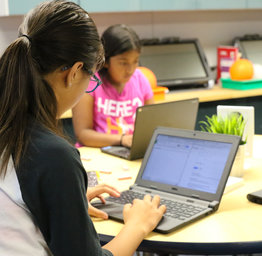 students on computer